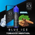 Project ice Blue Ice กลิ่นเมทอลยาสูบ Free base60ml