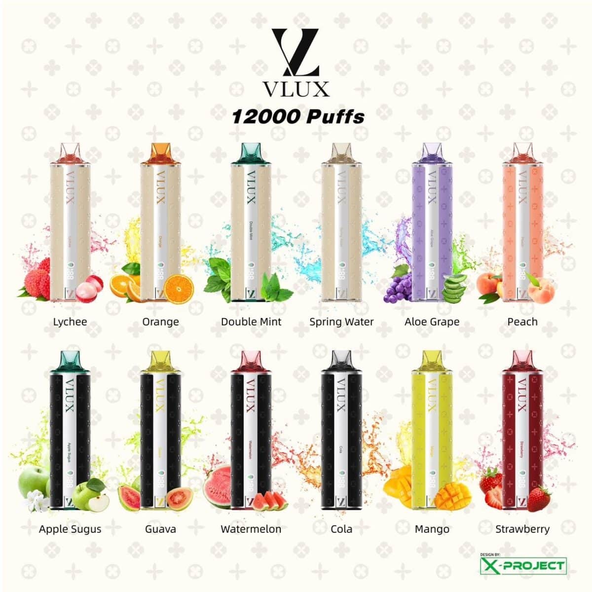 ใช้แล้วทิ้ง VLux 12000 Puffs