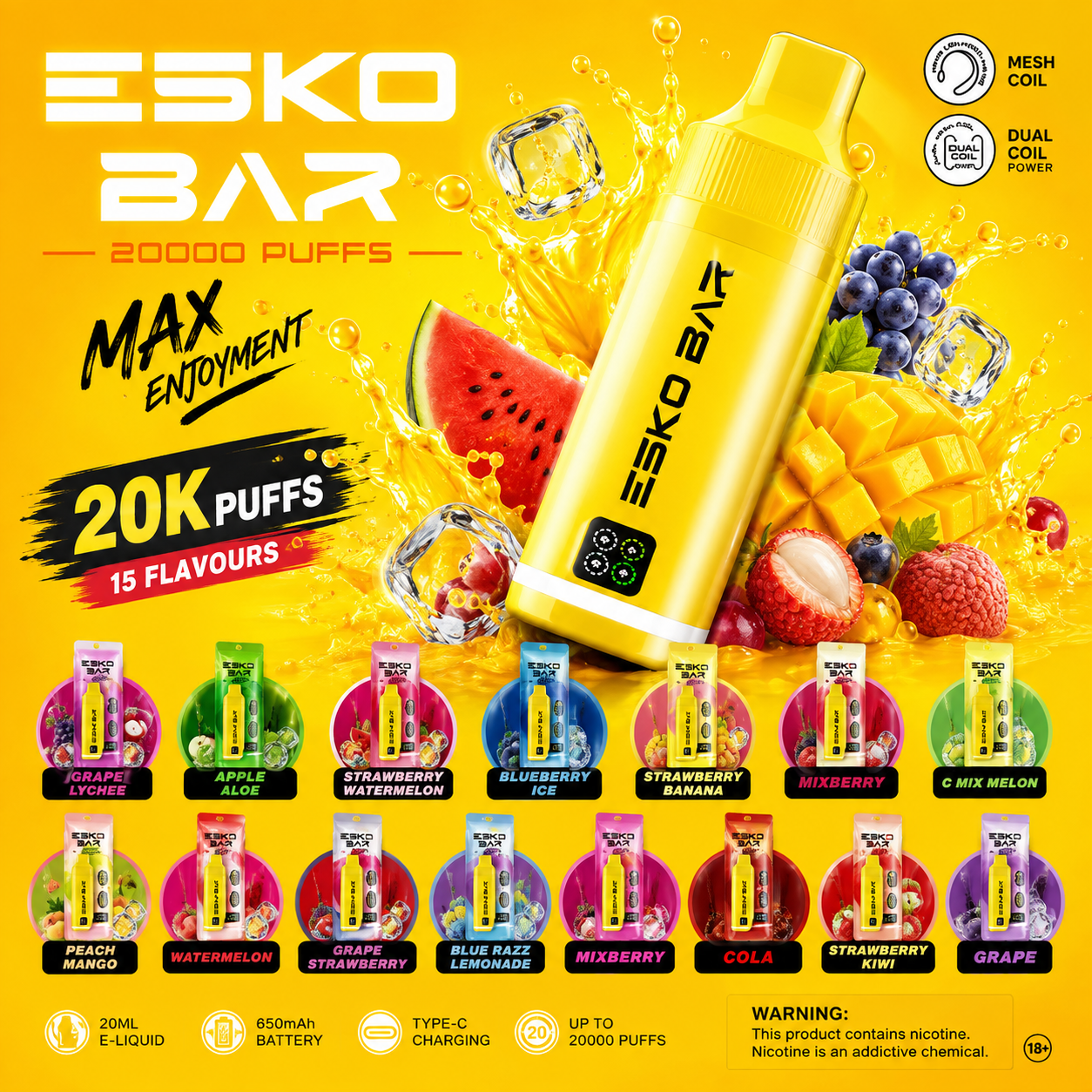 ESKO-BAR-A20K Esko Bar 20K (เหลือง) - Image 1